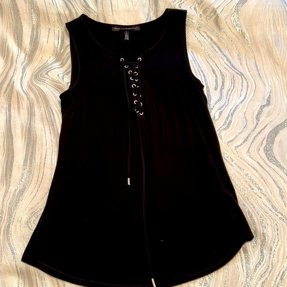 White House Black Market tank with lace up detail, small
